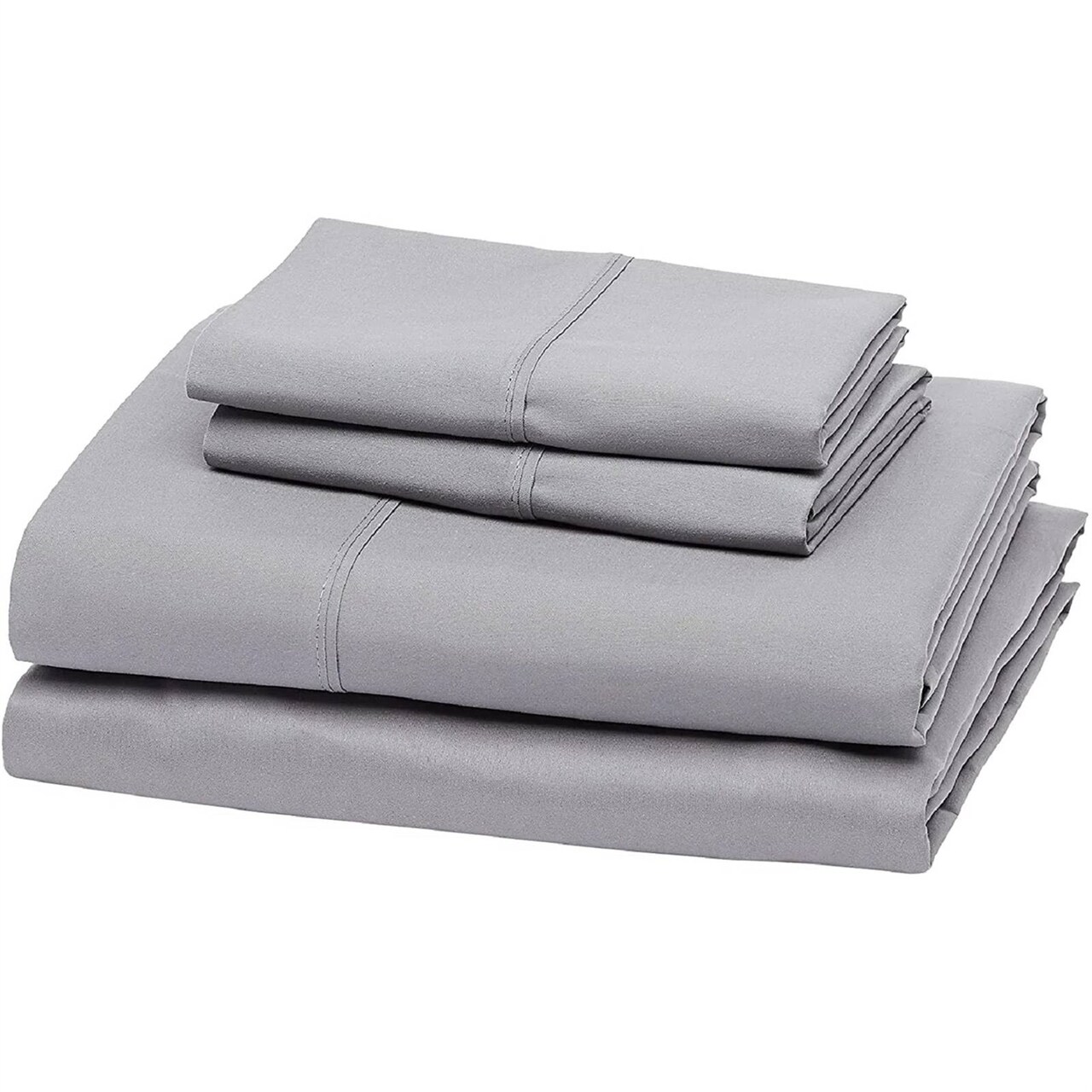 Grey Cotton Sateen Solid Sheet Set with Deep Pockets and Washable